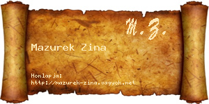 Mazurek Zina névjegykártya